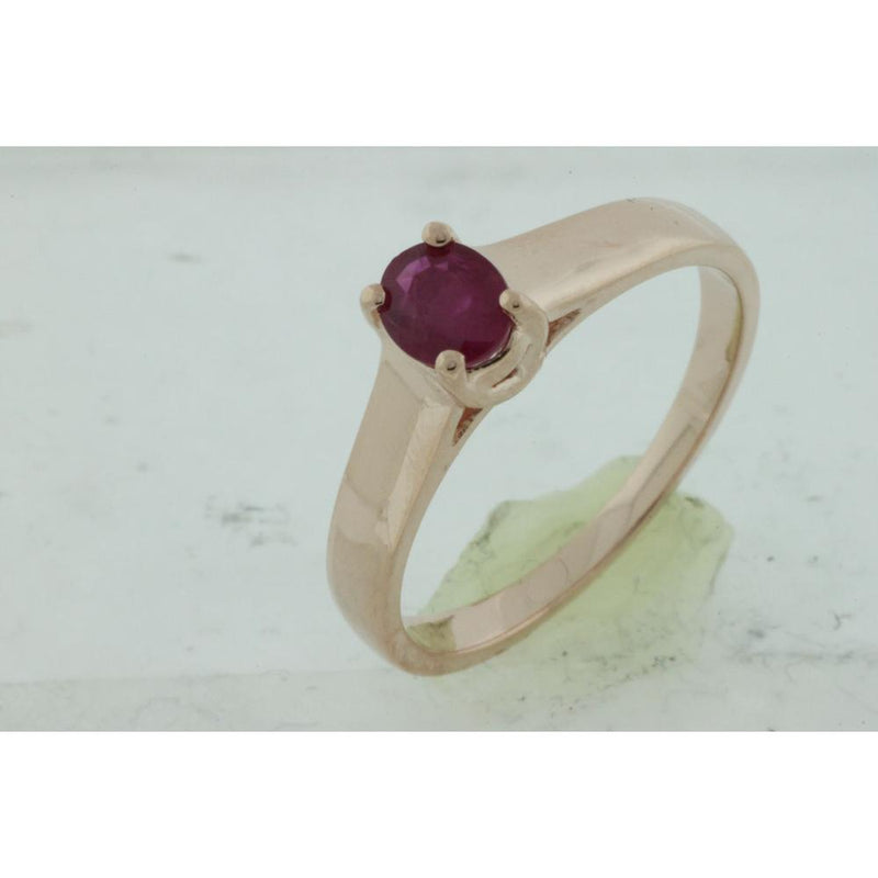 Royal 14K Rose Gold Ruby Ring - Exquisite Oval Cut Gemstone in Warm Rose Gold