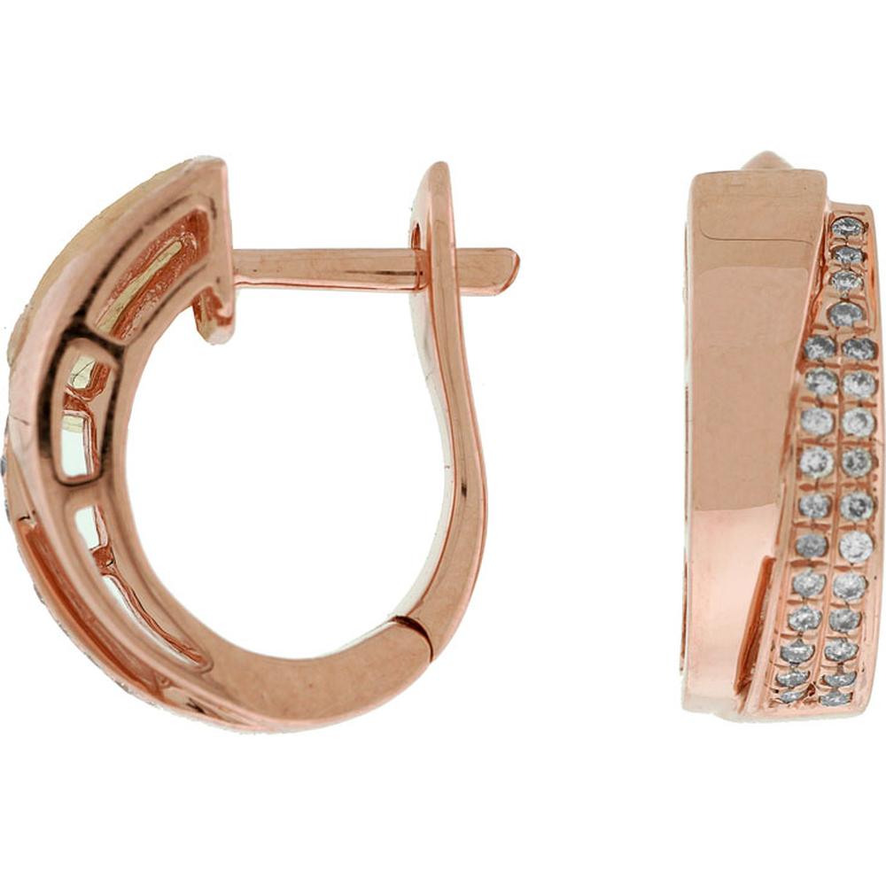 Royal 14K Rose Gold Sparkling Symphony Diamond Earrings - 0.17 Carat Total