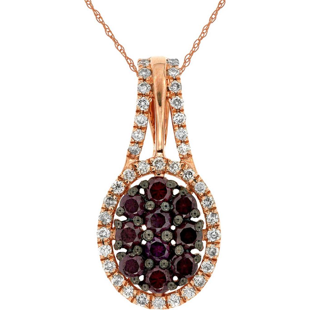 Royal 14K Rose Gold White & Pink Diamond Pendant - Radiant Elegance