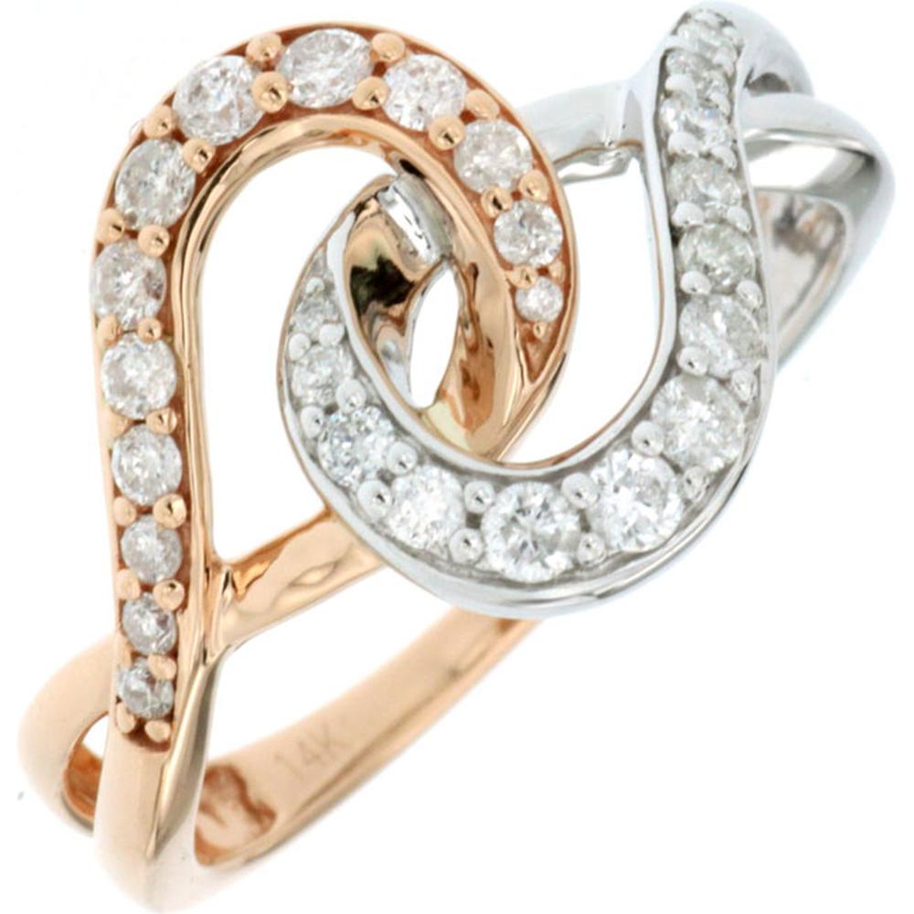 Royal 14K Two-Tone Gold Diamond Ring with 0.40 Carats Total Diamond Weight