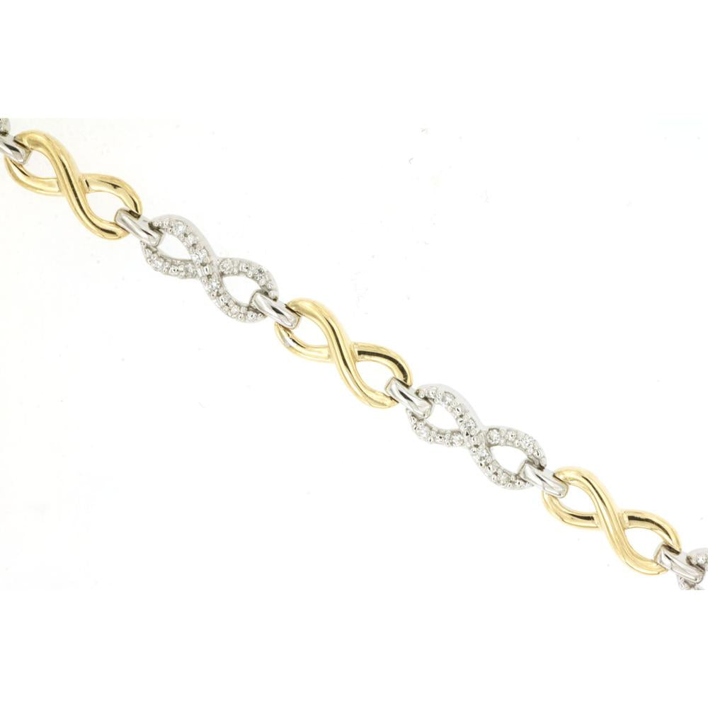 Royal 14K Two-Tone Gold Infinity Diamond Bracelet - 0.26 Carat Total Diamond Weight