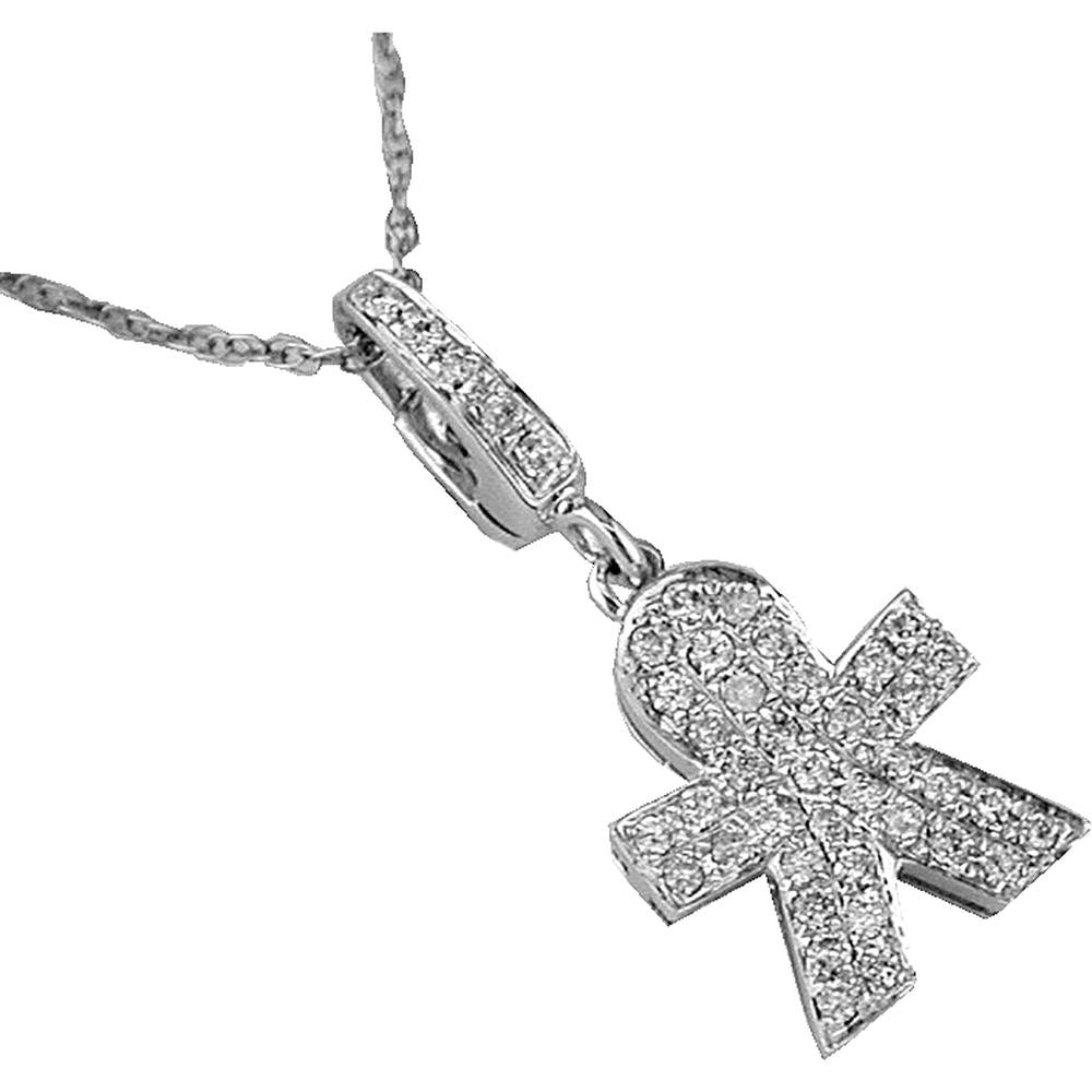 Royal 14K White Gold 0.24 Carat Round-Cut Diamond Pendant
