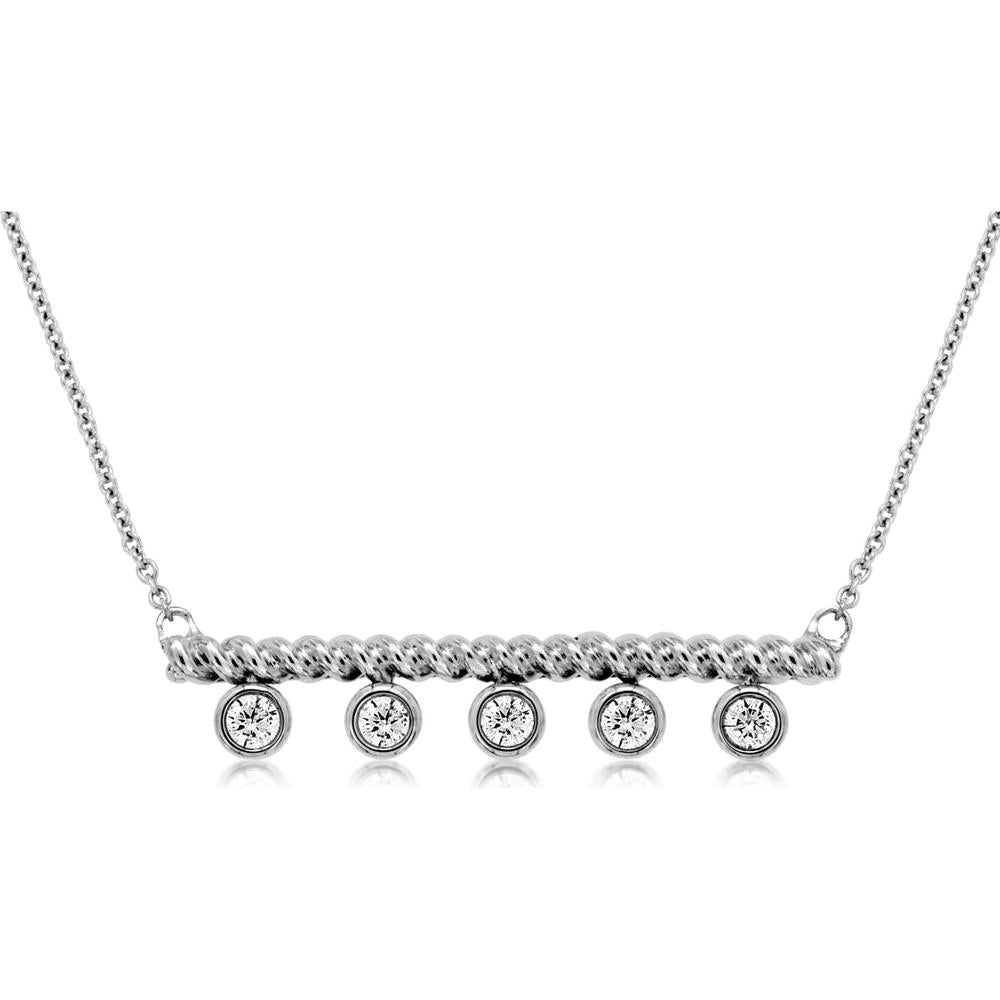 Royal 14K White Gold 0.25 Carat Diamond Necklace