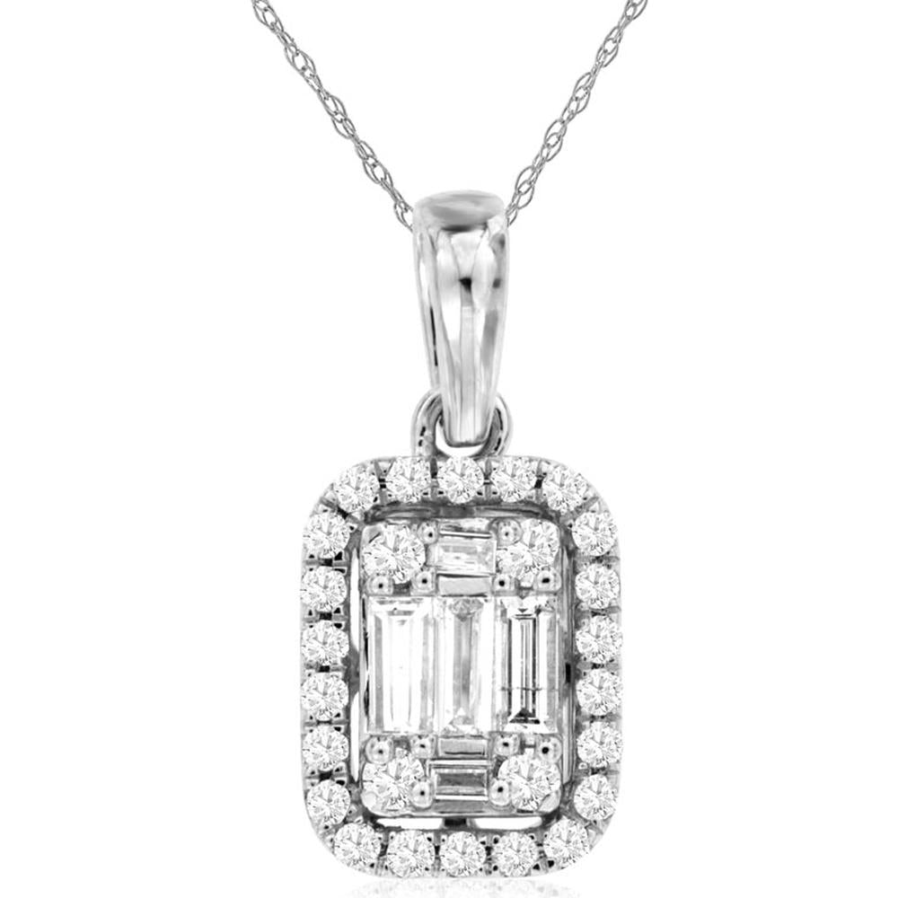 Royal 14K White Gold 0.30 Carat Diamond Pendant Necklace