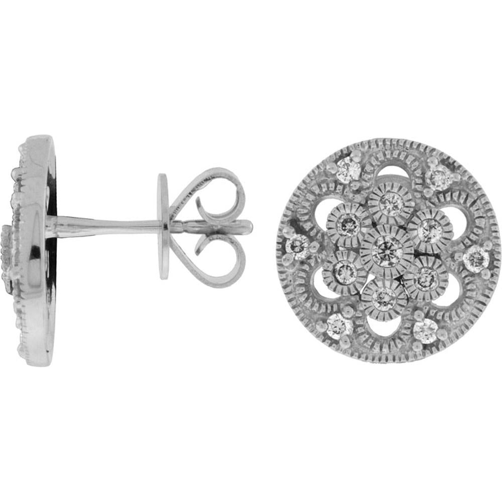 Royal 14K White Gold 0.30 Carat Round Diamond Earrings