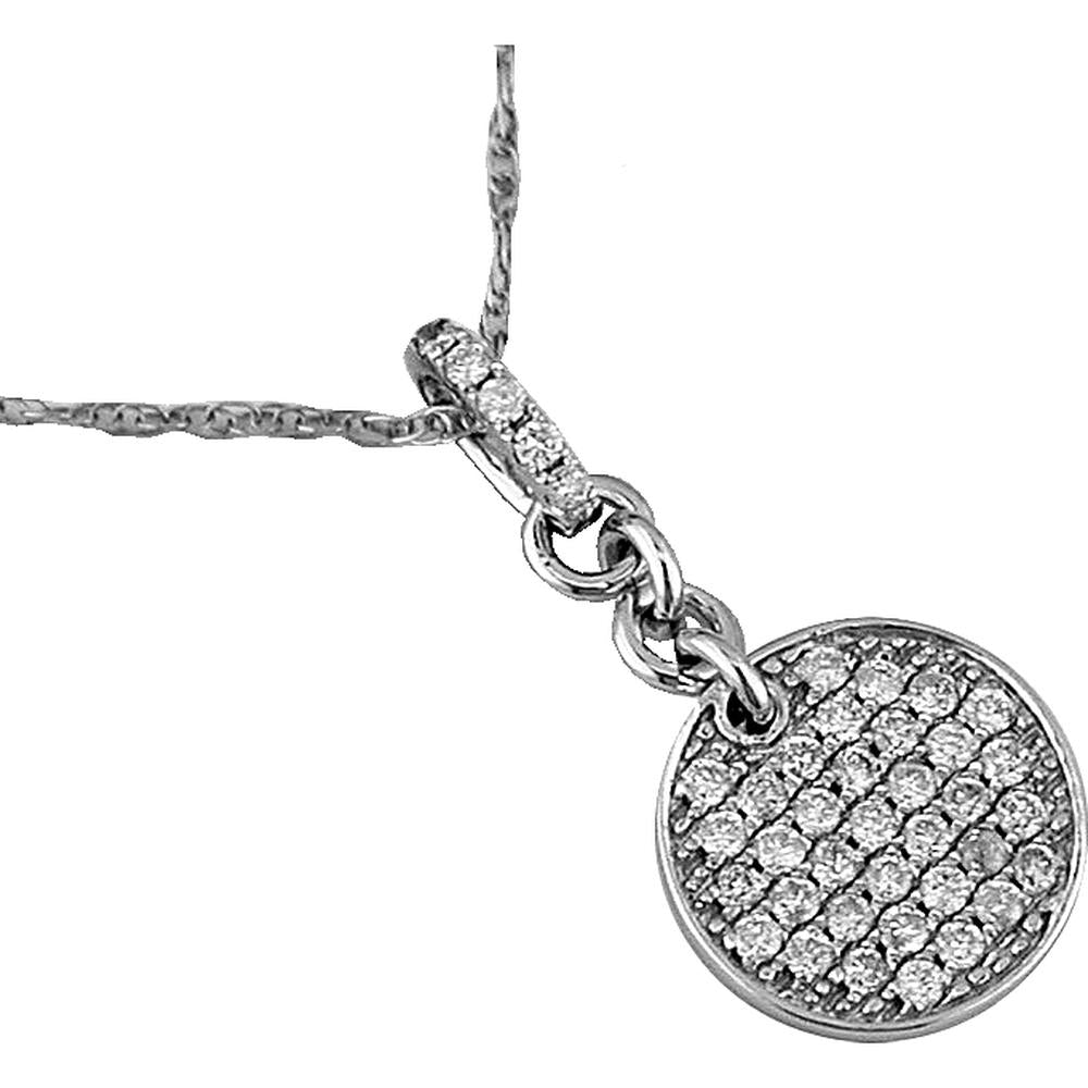 Royal 14K White Gold 0.32 Carat Round Diamond Pendant