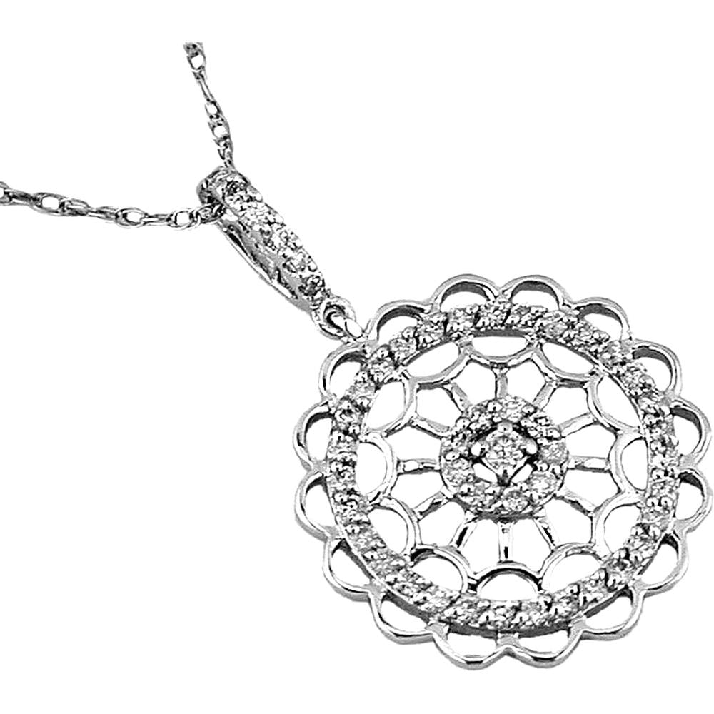 Royal 14K White Gold 0.32 Carat Round Diamond Pendant