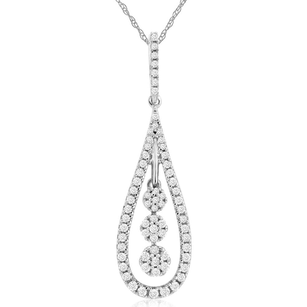Royal 14K White Gold 0.34 Carat Diamond Pendant