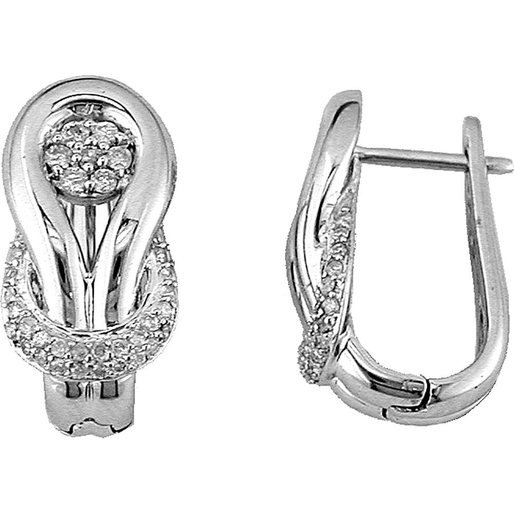 Royal 14K White Gold 0.40 Carat Round Diamond Earrings