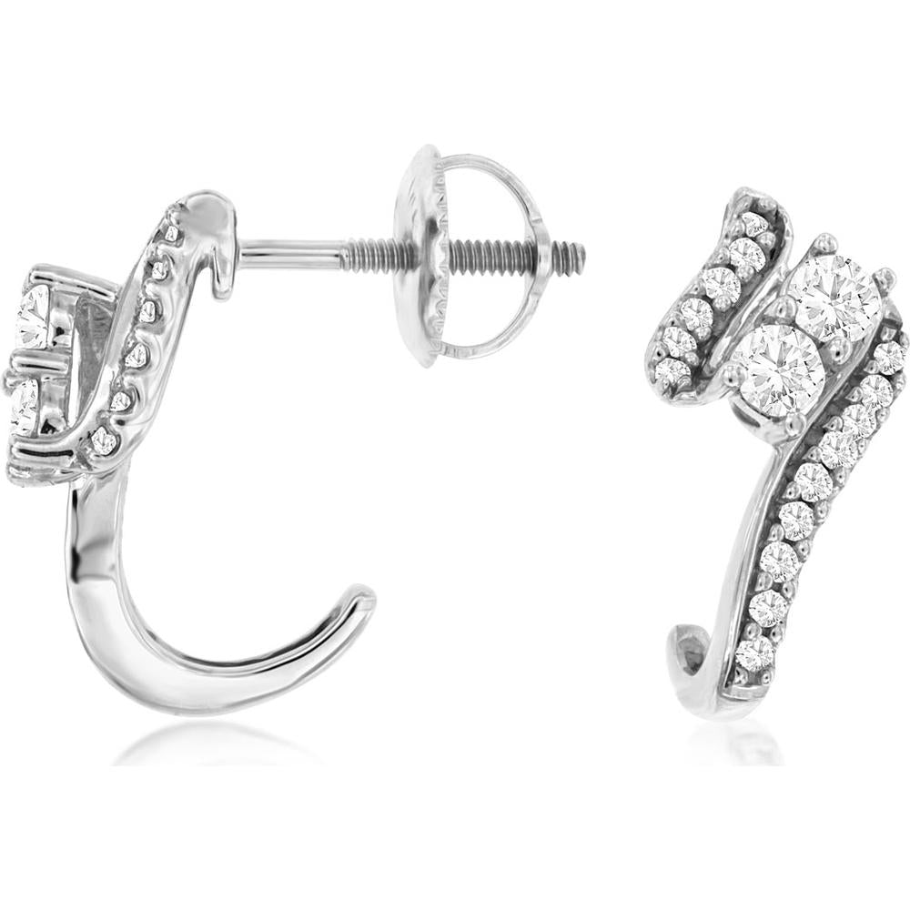 Royal 14K White Gold 0.50 Carat Diamond Earrings