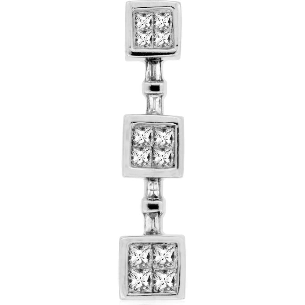 Royal 14K White Gold 0.50 Carat Princess Cut Diamond Pendant