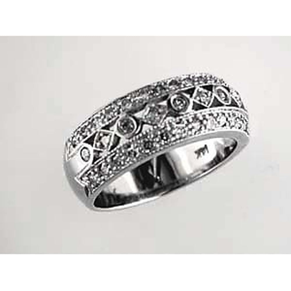 Royal 14K White Gold 0.50 Carat Round Cut Diamond Wedding Ring