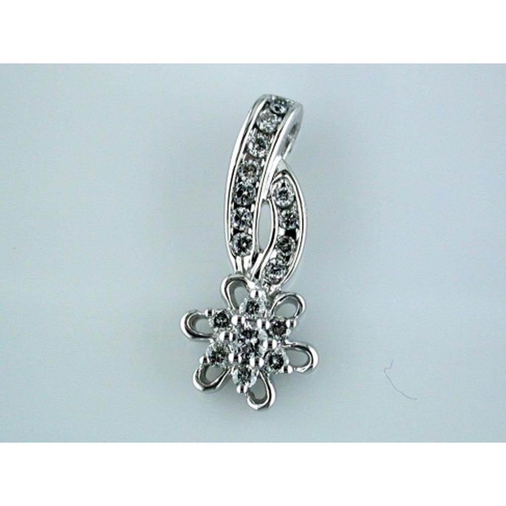 Royal 14K White Gold 0.50 Carat Round Diamond Pendant