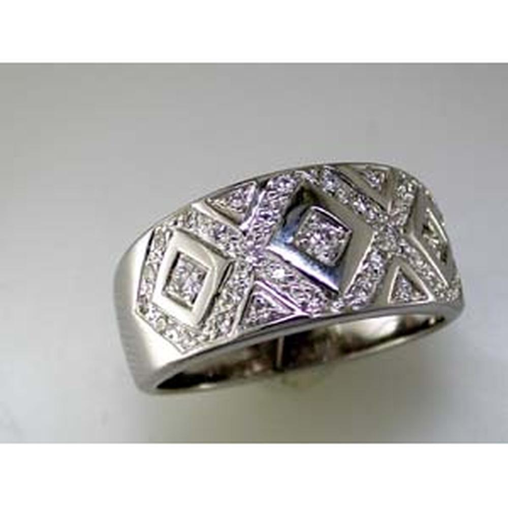 Royal 14K White Gold 0.50 Carat Round Diamond Wedding Ring