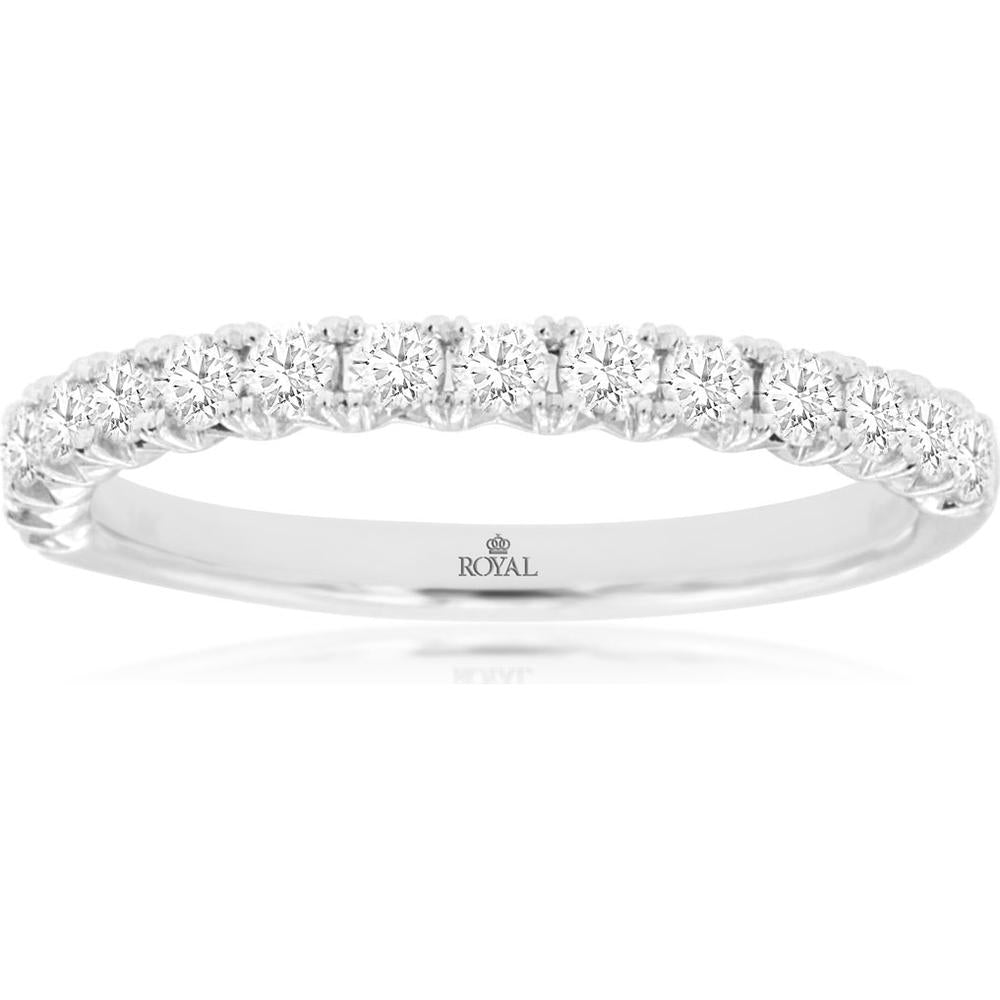 Royal 14K White Gold 0.50 Carat Total Diamond Weight Wedding Band