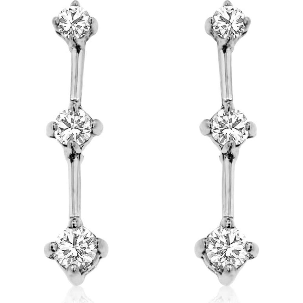 Royal 14K White Gold 0.50 Carat Total Weight Round Diamond Earrings
