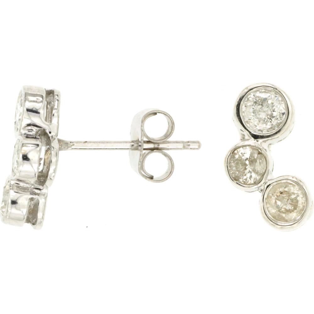 Royal 14K White Gold 0.53 Carat Round Diamond Earrings