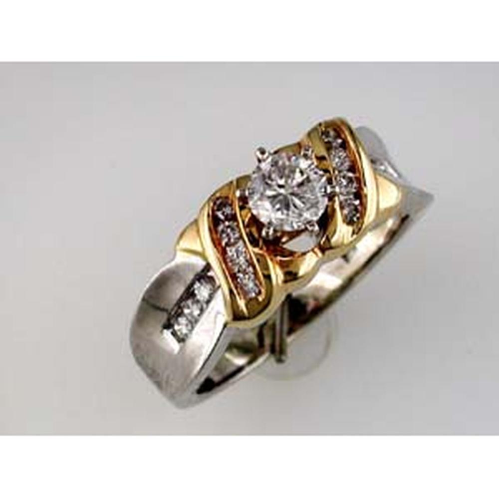 Royal 14K White Gold 0.54 Carat Total Diamond Weight Round Engagement Ring