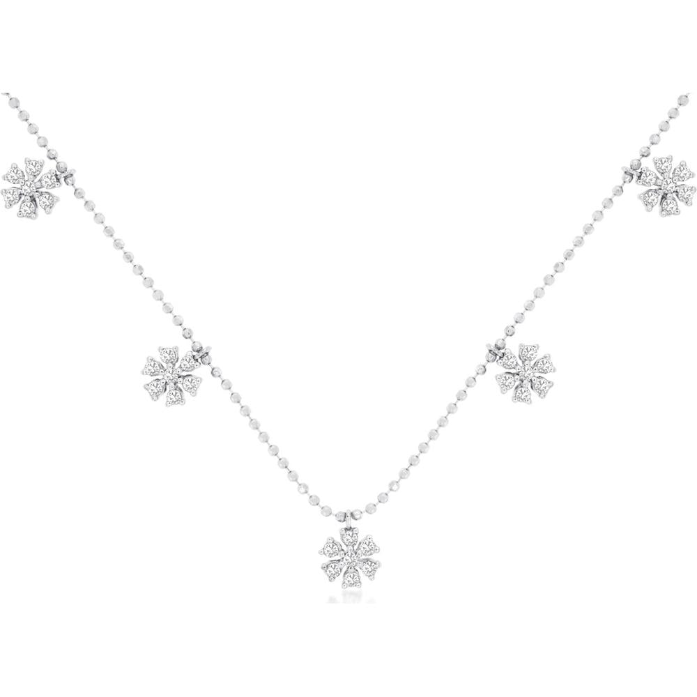 Royal 14K White Gold 0.56 Carat Diamond 9-Station Necklace