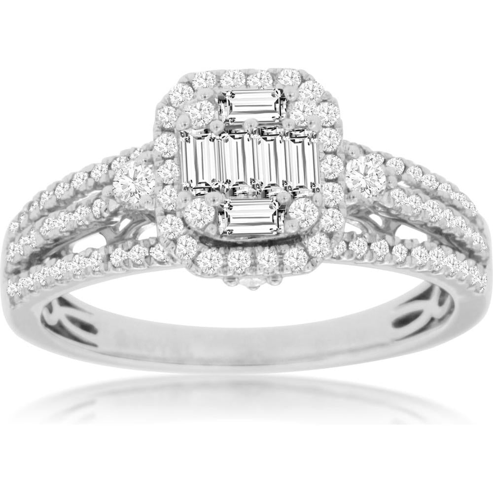 Royal 14K White Gold 0.70 Carat Ladies Diamond Ring