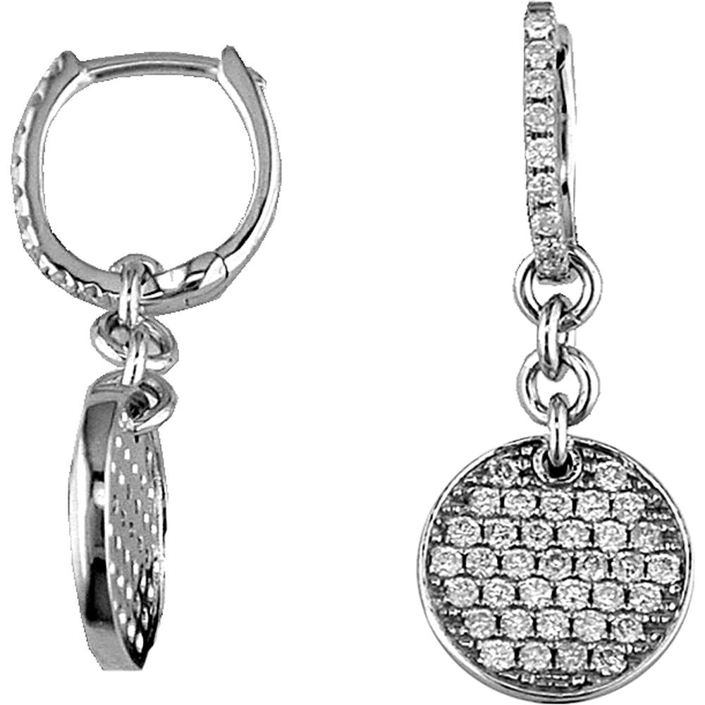 Royal 14K White Gold 0.70 Carat Round Diamond Earrings