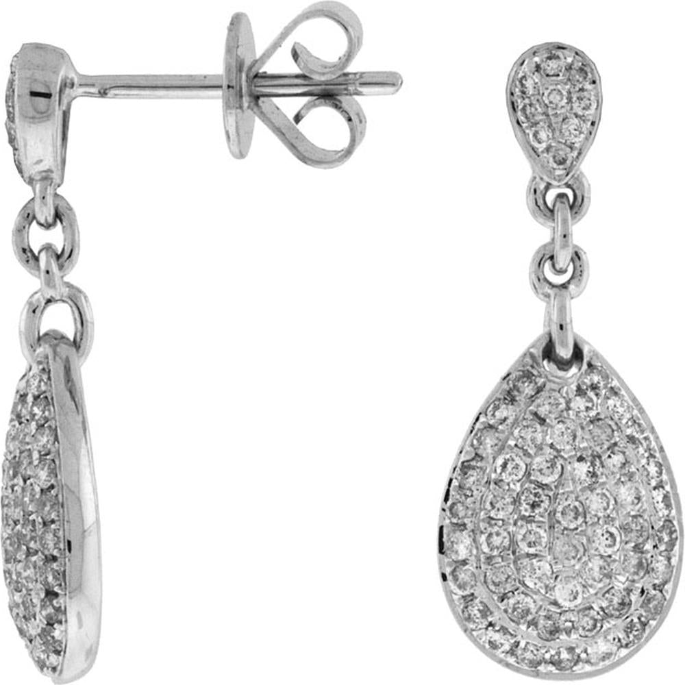 Royal 14K White Gold 0.70 Carat Round Diamond Stud Earrings
