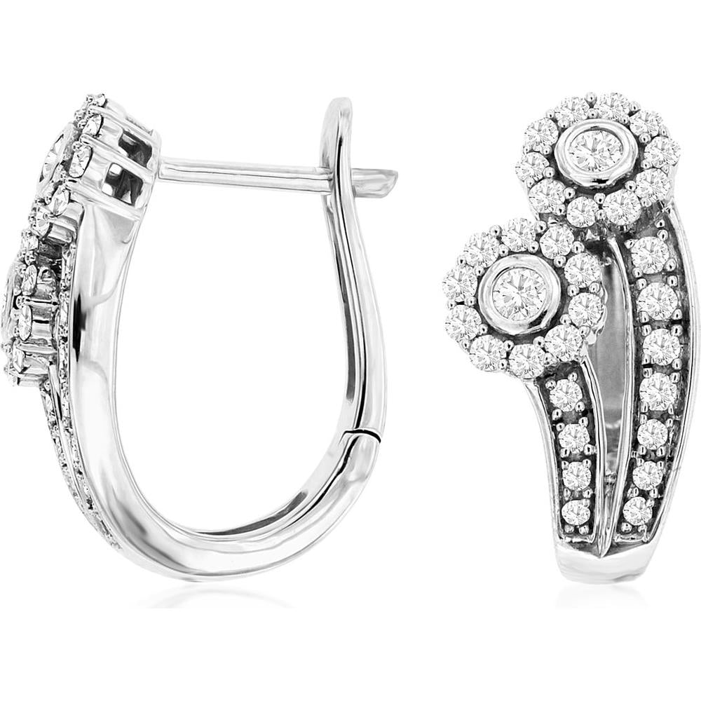 Royal 14K White Gold 0.75 Carat Diamond Earrings