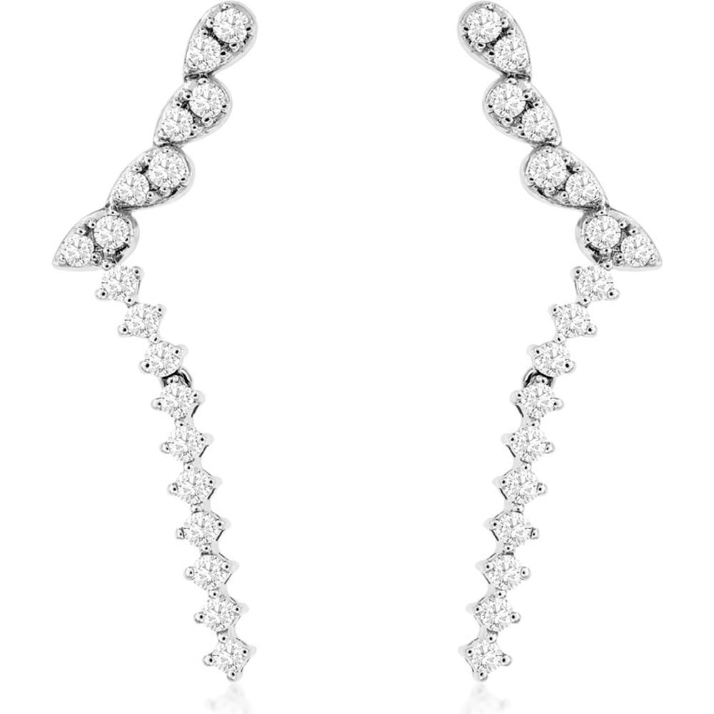 Royal 14K White Gold 0.75 Carat Round-Cut Diamond Earrings
