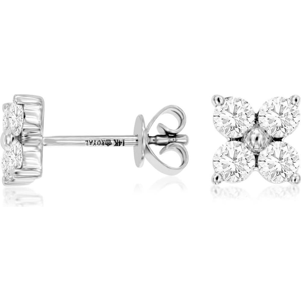 Royal 14K White Gold 0.80 Carat Diamond Earrings