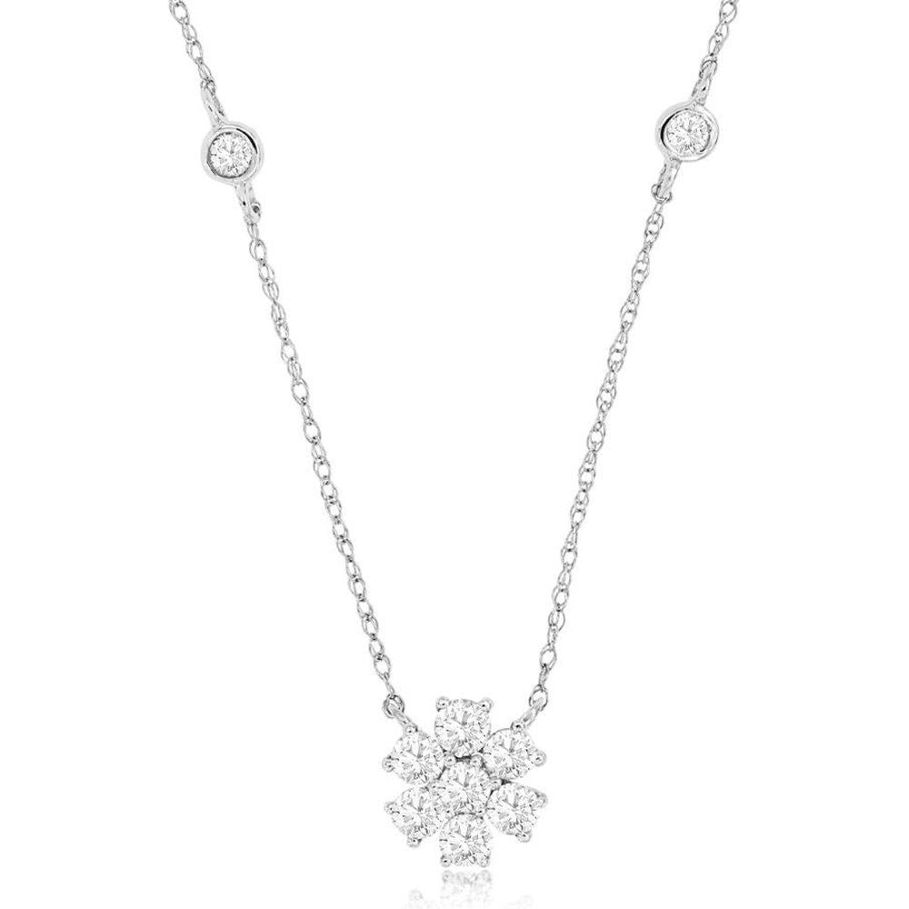 Royal 14K White Gold 0.82 Carat Diamond Necklace