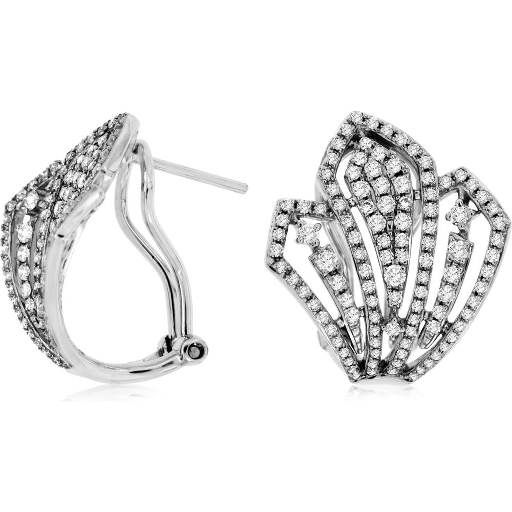 Royal 14K White Gold 0.95 Carat Diamond Earrings