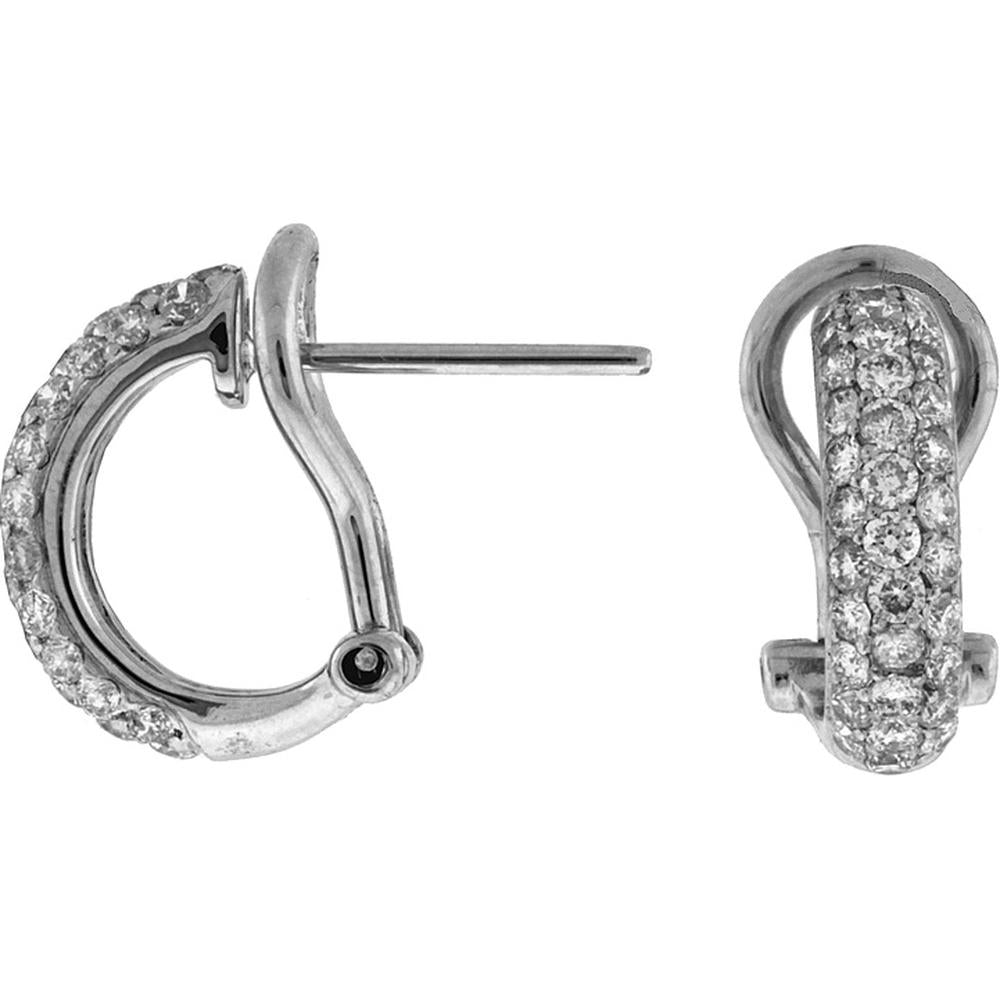 Royal 14K White Gold 0.95 Carat Round Diamond Earrings