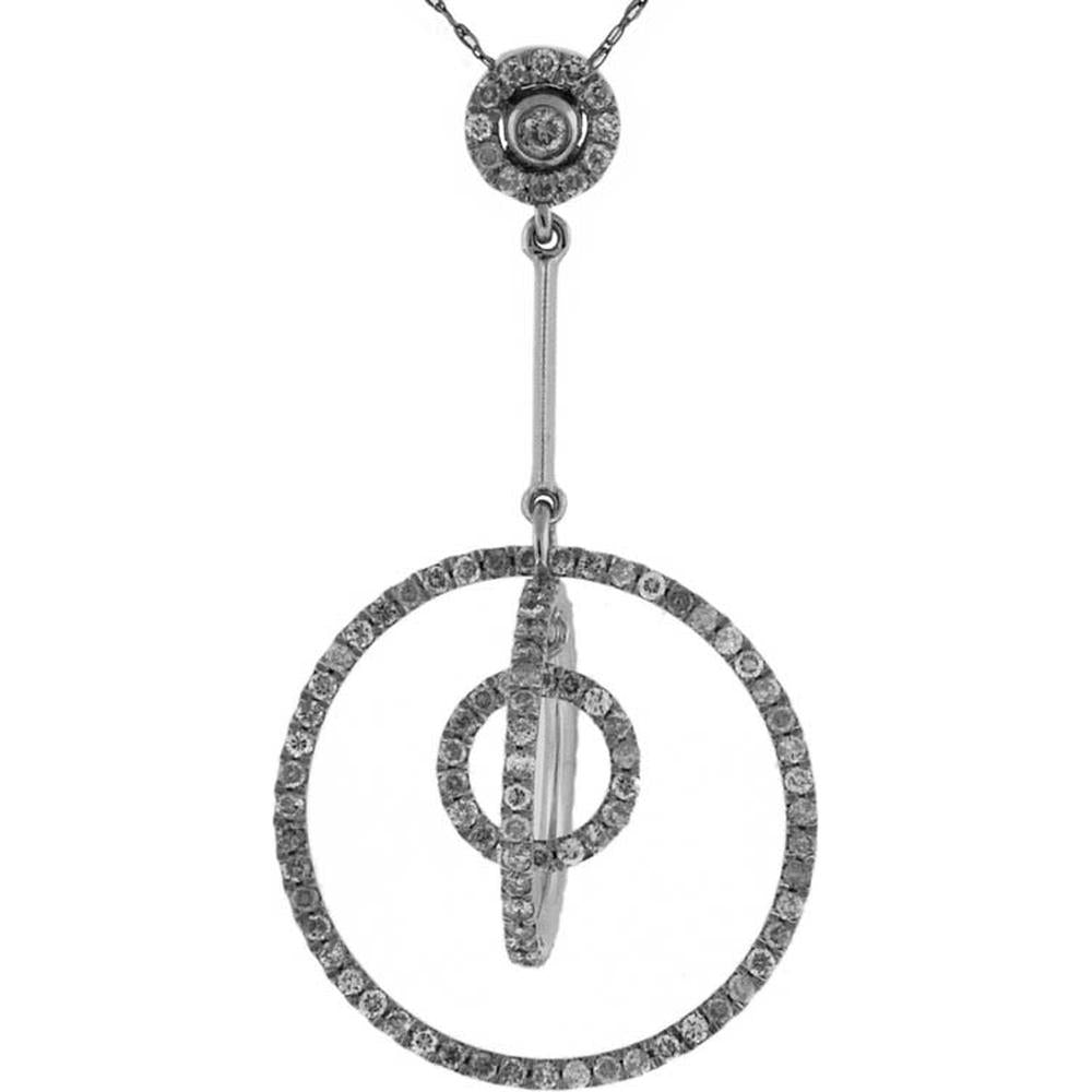Royal 14K White Gold 0.98 Carat Round Diamond Pendant