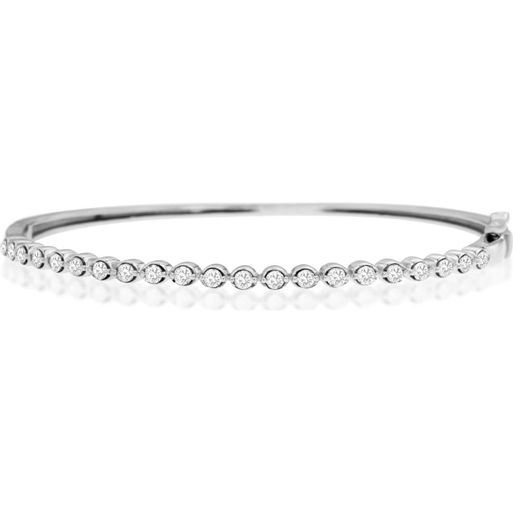 Royal 14K White Gold 1.00 Carat Diamond Bangle