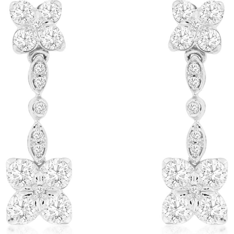 Royal 14K White Gold 1.00 Carat Diamond Earrings