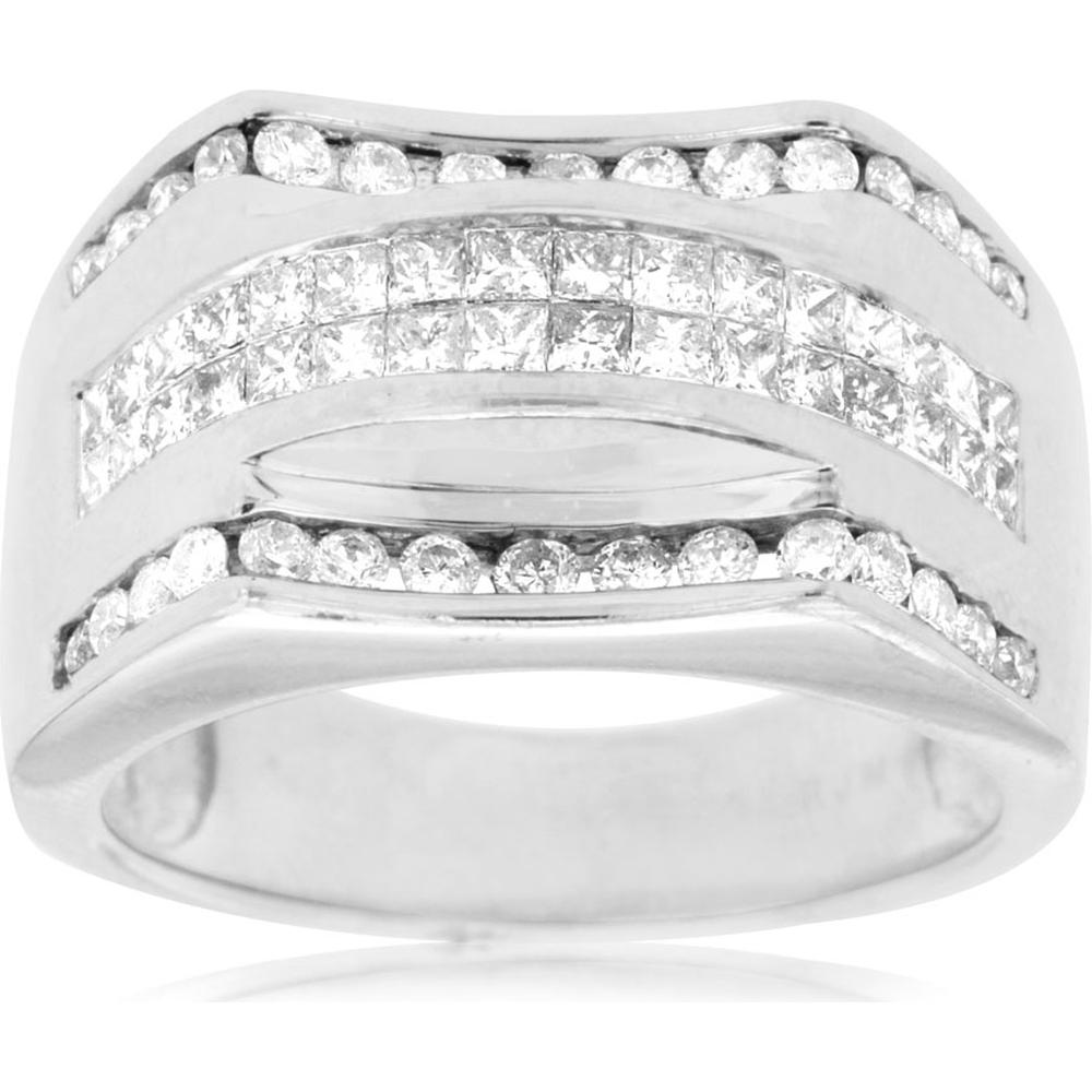 Royal 14K White Gold 1.00 Carat Diamond Princess Cut Ring