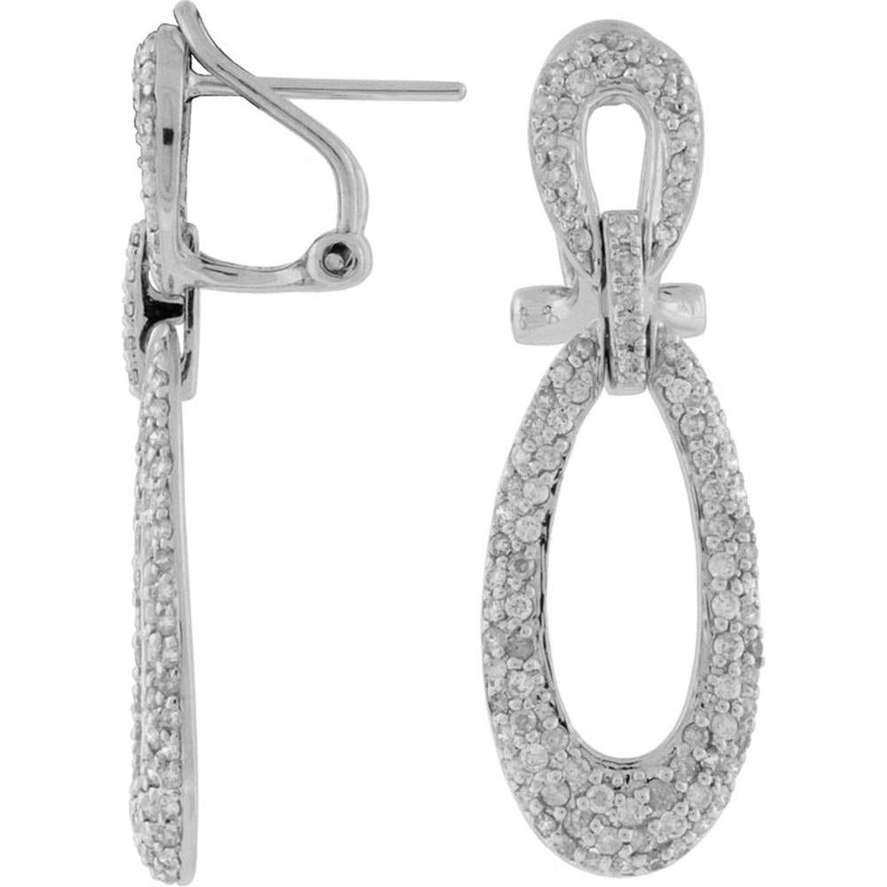 Royal 14K White Gold 1.00 Carat Round Diamond Earrings