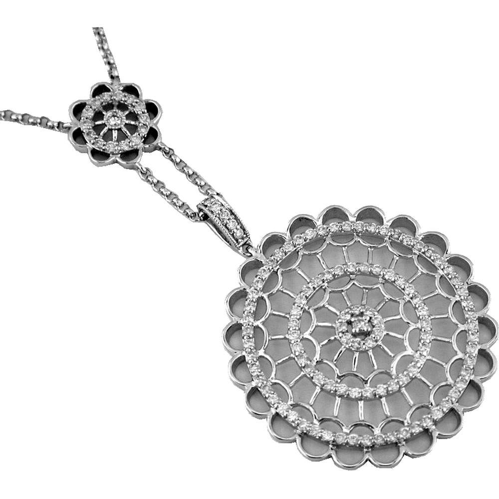 Royal 14K White Gold 1.00 Carat Round Diamond Pendant