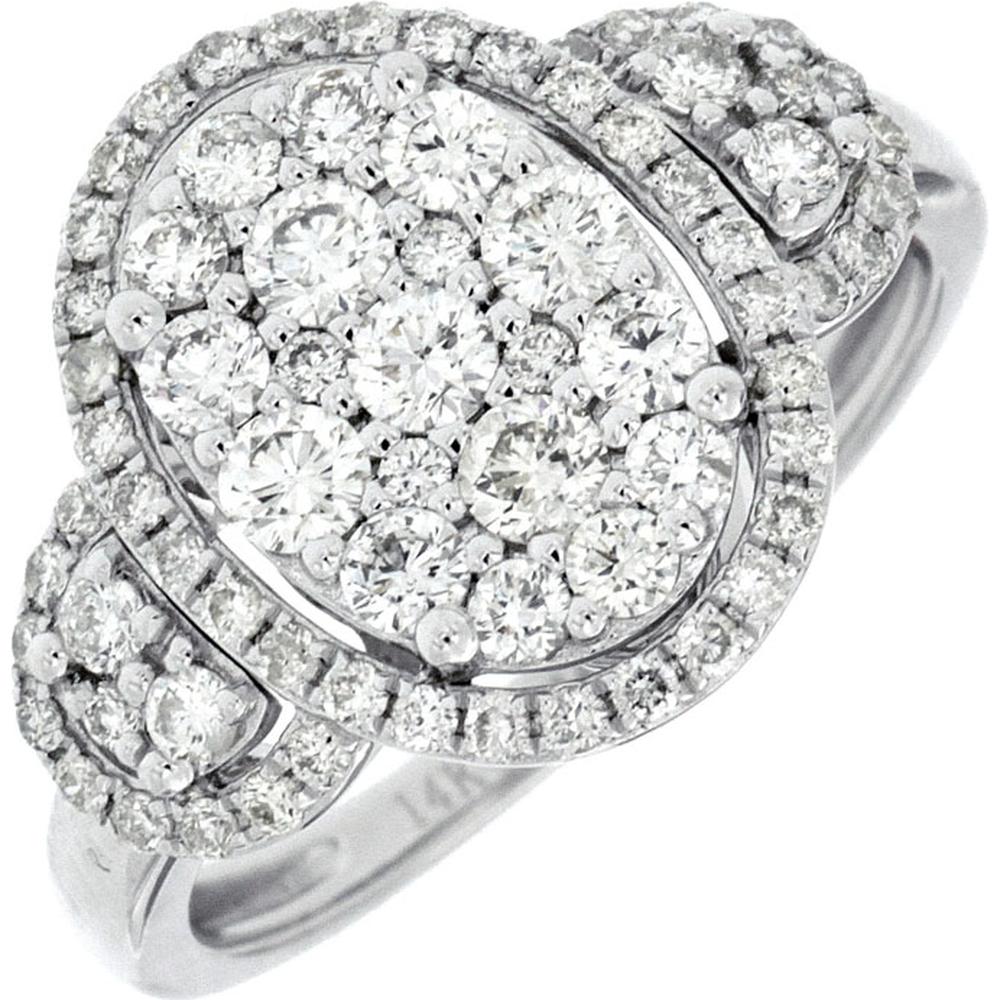 Royal 14K White Gold 1.05 Carat Diamond Halo Engagement Ring