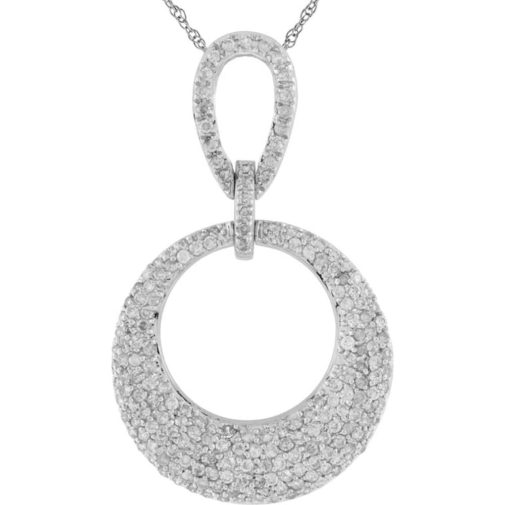 Royal 14K White Gold 1.10 Carat Round Diamond Pendant