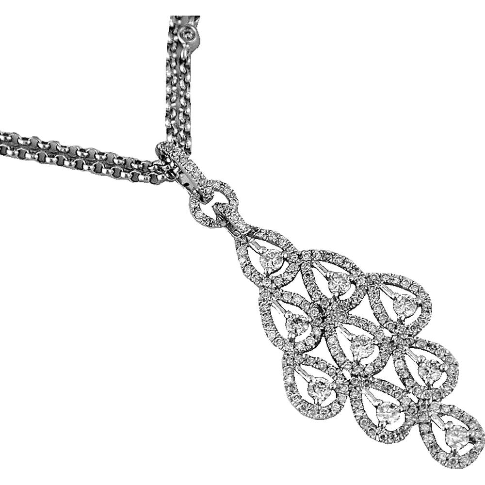 Royal 14K White Gold 1.25 Carat Round Diamond Pendant Necklace