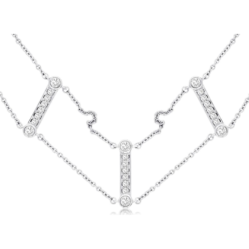 Royal 14K White Gold 1.36 Carat Diamond Necklace