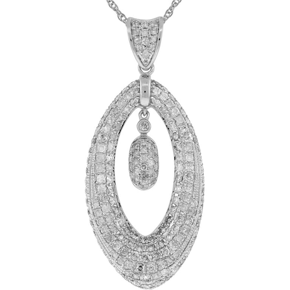 Royal 14K White Gold 1.45 Carat Round Diamond Pendant