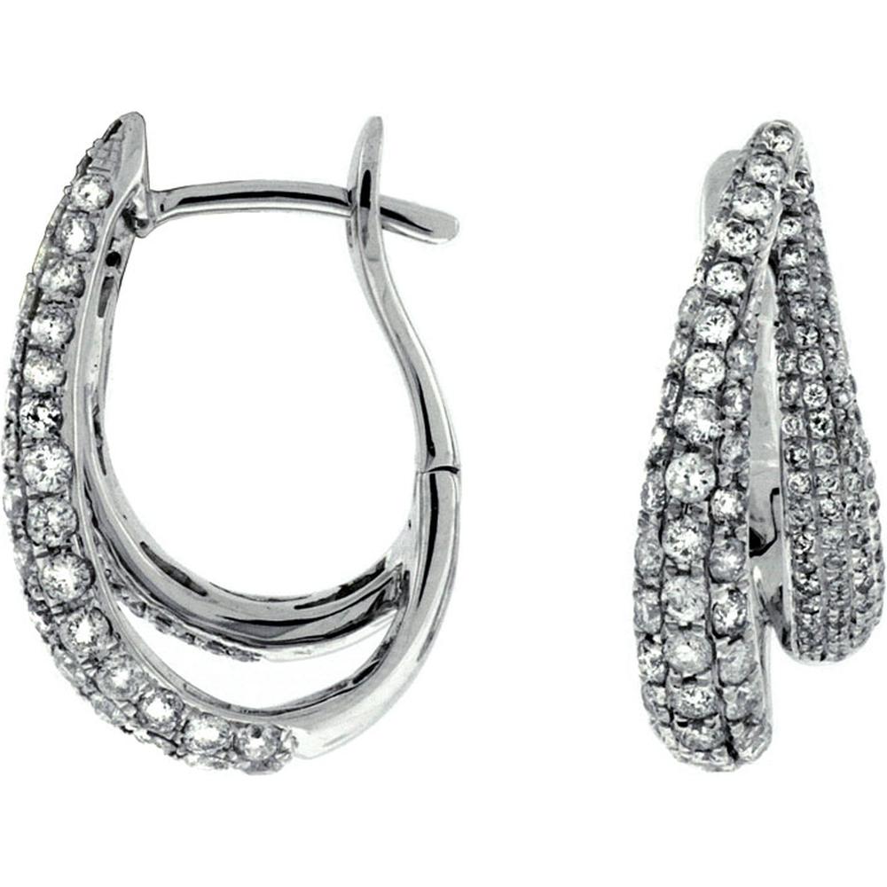 Royal 14K White Gold 1.95 Carat Round Diamond Earrings