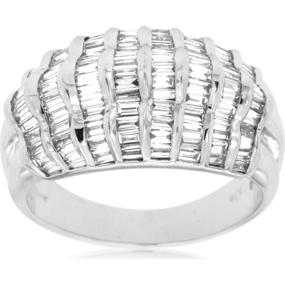 Royal 14K White Gold 2.00 Carat Baguette Cut Diamond Ring