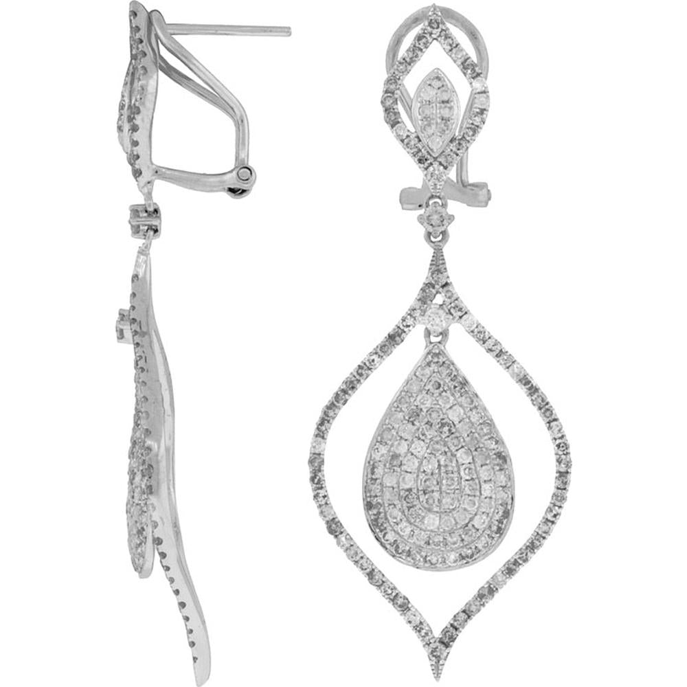 Royal 14K White Gold 2.85 Carat Round Diamond Earrings
