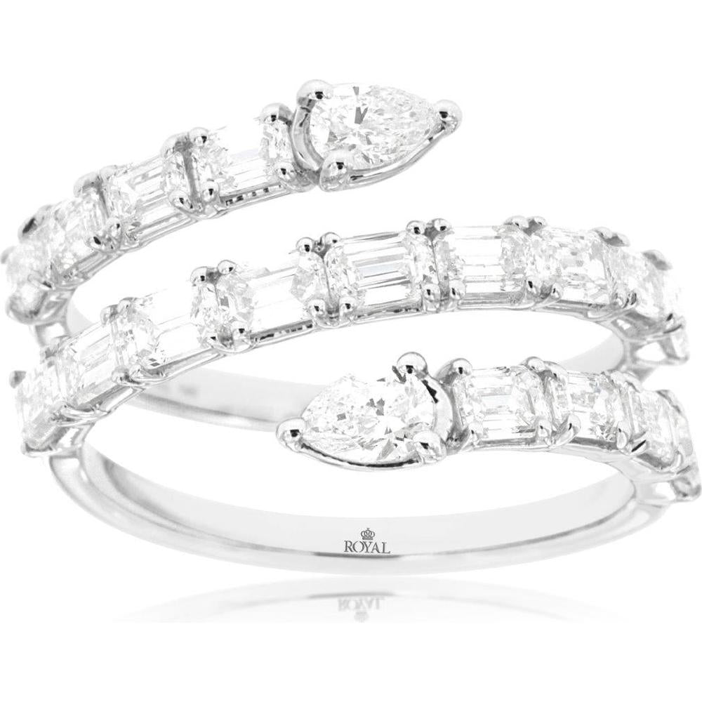 Royal 14K White Gold 2 Carat Diamond Statement Ring