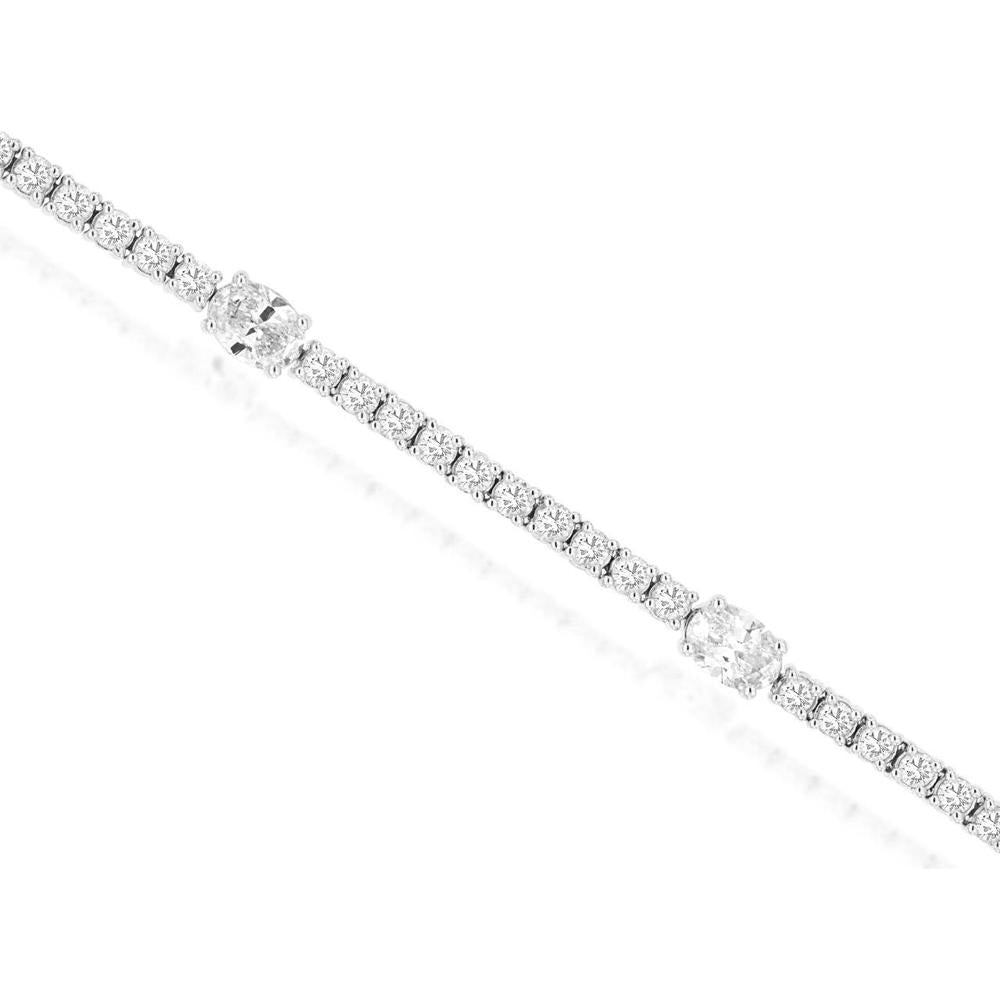 Royal 14K White Gold 7-Inch Tennis Bracelet with Prong-Set Round Diamonds - 2.75 Carats Total Diamond Weight