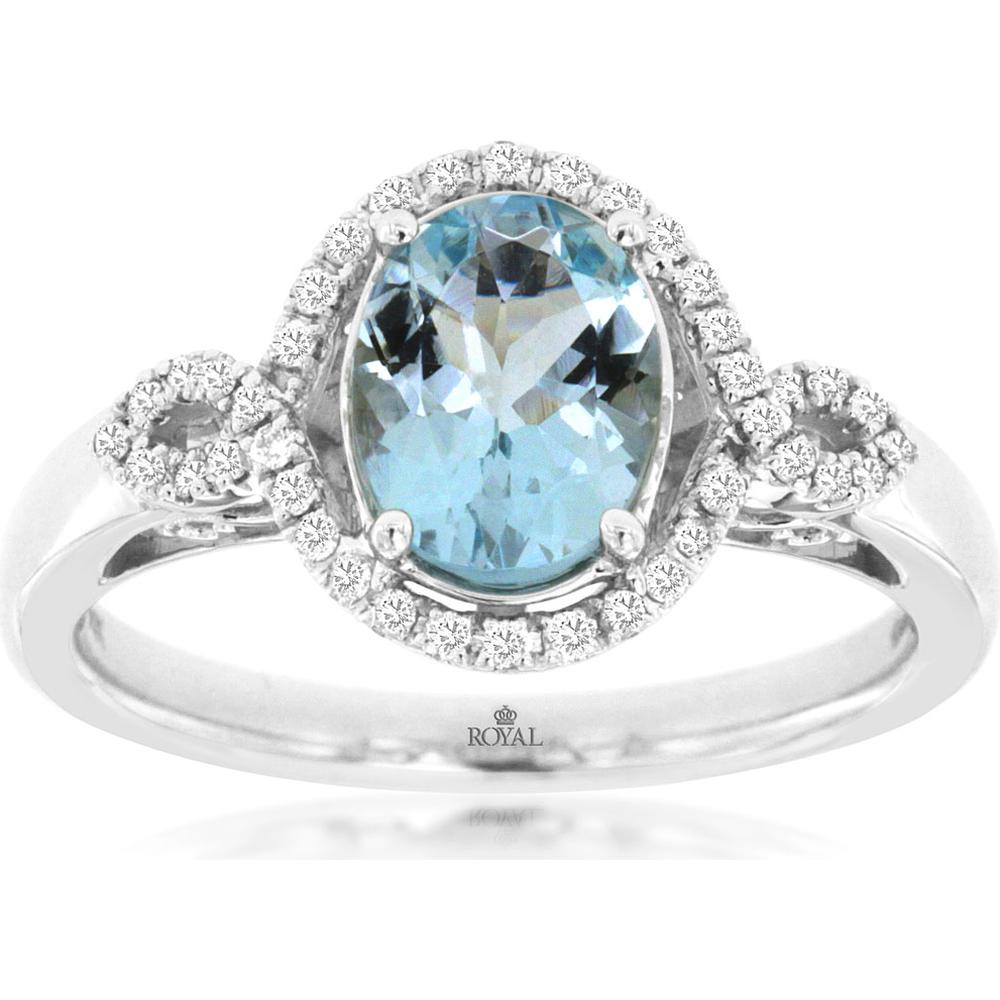 Royal 14K White Gold Aquamarine & Diamond Ring - Ocean Serenade