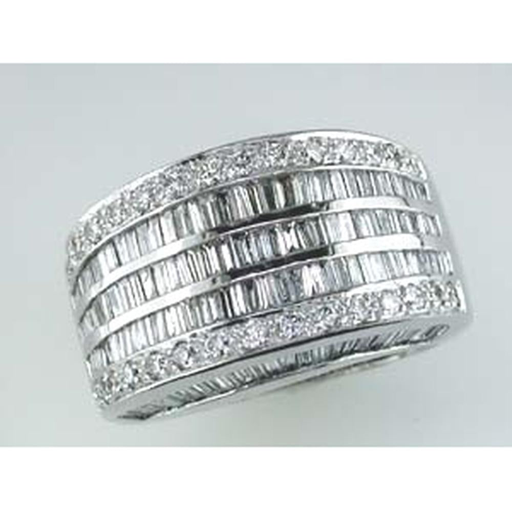 Royal 14K White Gold Baguette-Cut Diamond Ring - 2.25 Carat Total Weight